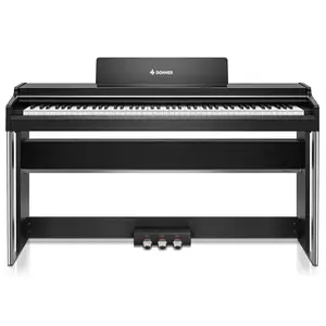 Donner DDP-200 PRO 88 Key Progressive Graded Hammer-Action Weighted Upright Digital Piano with 2.4" IPS Color Screen