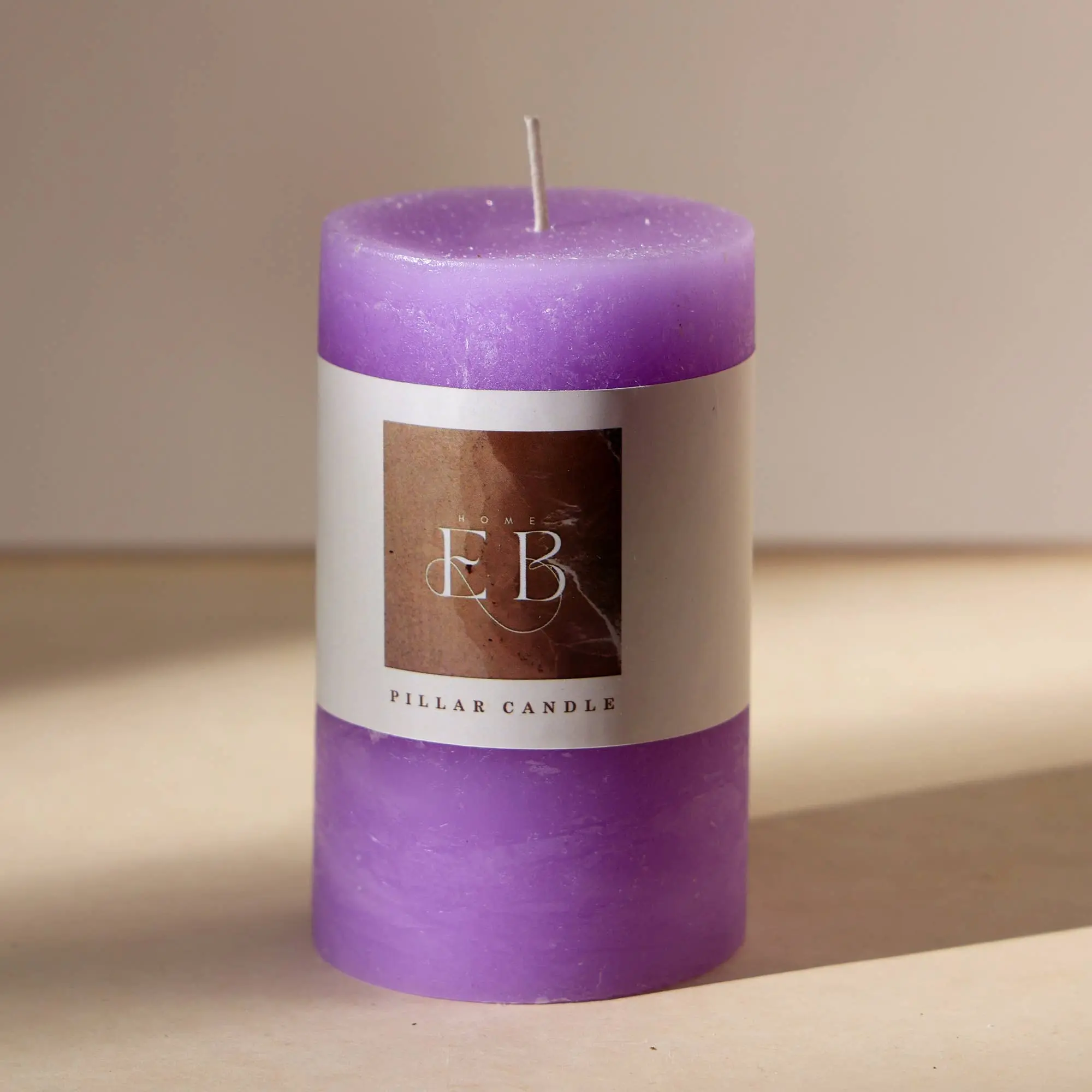 Rustic Charm Unscented Pillar Candle, 3x5 in Handmade Look Decoration, Home Decor Home Supplies Candle