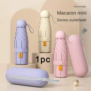 Compact Folding Rain Umbrella, Lightweight Design for Travel & Outdoor Use, Dual-Use Capsule Umbrella with Rubber Alloy Handle