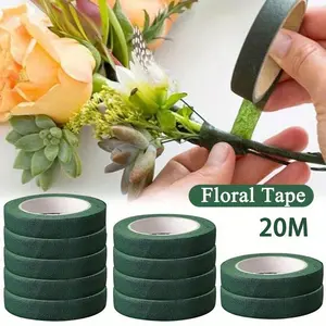 12/24 rolls Floral Tape Roll for DIY Crafts - Paper-Based Adhesive Wrap for Flower Arrangements and Stem Edging