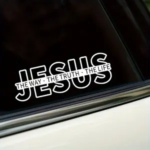 Jesus The Way The Truth The Life Car Sticker, Car Exterior Decoration Sticker, Car Exterior Decoration Accessories for Car Body Window, Windshield Sticker, Car Decorative Sticker, Sticker For Cars