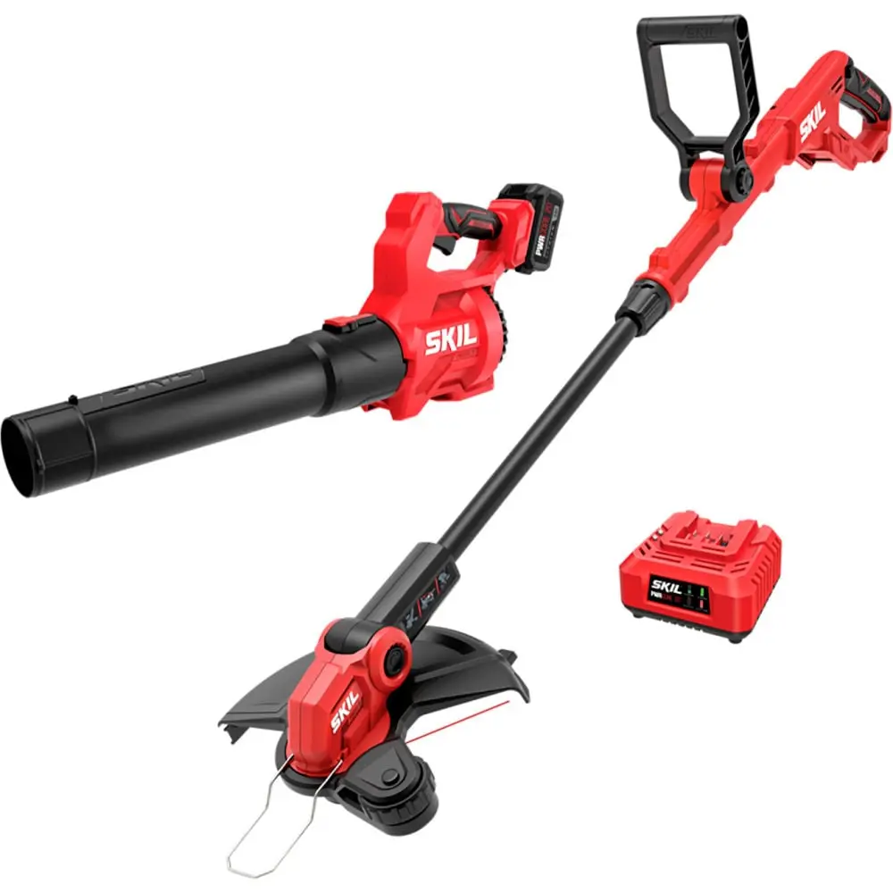 Chervon North America Skil 20V BL 12 in. String Trimmer & 420CFM Leaf Blower Combo Kit - 20v power, 4.0Ah Battery, 60W Charger