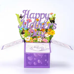 3D Pop-Up Mother's Day Card, Happy Mother's Day Flower Greeting Card with Envelope and Note Tag, interactive greeting card, Custom Message Card, Perfect for Mom Grandma Any Mother