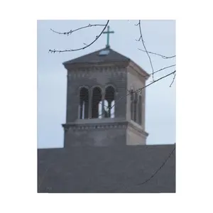 Church Tower Satin Canvas Print, Spiritual Home Decor, Wall Art for Faith Lovers, Christian Gift, Housewarming Decoration