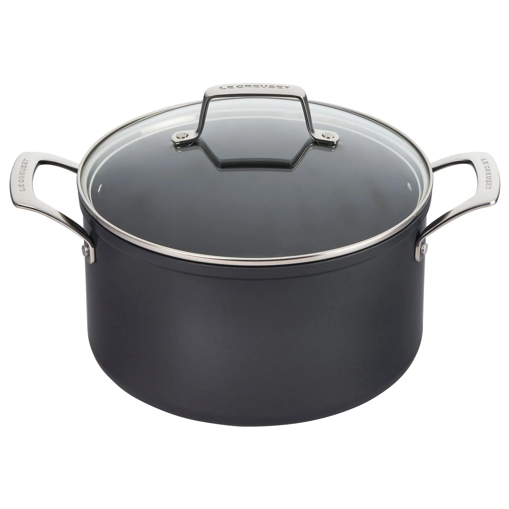 Le Creuset Esse ntial Ceramic 6 .3 qt. Stockpot with Glass Lid