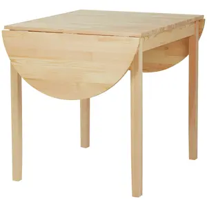 【GOOGREAT】55" Solid Wood Kitchen Table, Drop Leaf Tables for Small Spaces, Folding Dining Table, Natural