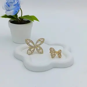 Butterfly design rings. 14k gold plated, high quality Open Zize