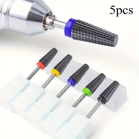 5pcs Ceramic Nail Drill Bits Fresher Nail Sander For Electric Manicure Pedicure Art Equipment Machine Lime Nails Cutics Pedicure Tool Cuticle Drill Bit Nail Tools Nail Tech Supplies
