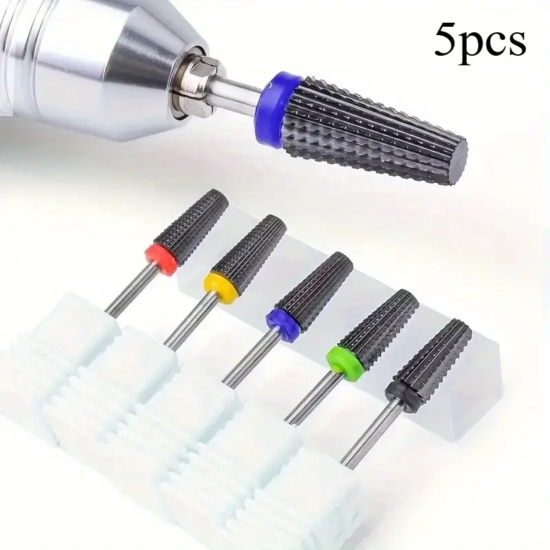 5pcs Ceramic Nail Drill Bits Fresher Nail Sander For Electric Manicure Pedicure Art Equipment Machine Lime Nails Cutics Pedicure Tool Cuticle Drill Bit Nail Tools