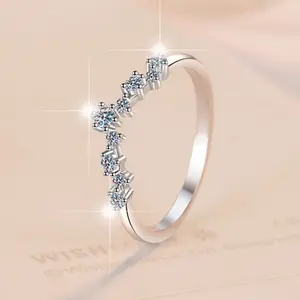 s925 sterling silver V band ring fashionable and versatile stacking ring gift for her Elegant Accessory Stackable Ring
