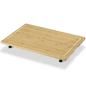 Garvee Bamboo Cutting Board, 30"x20" Extra Large Noodle Board with 4 Removable Feet and Juice Groove, Wooden Stove Top Cover for Electric Stoves, Gas Burners, and Additional Counter Space