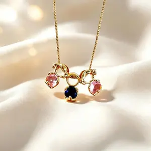 Mom & Kids Birthstone Necklace 18K Gold Plated Detachable Pendant Jewelry Summervibes Mother’s Love Always With You Gift for Women Birthday or Mother’s Day