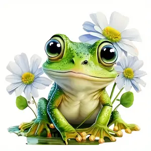 Frog & Lotus Leaf PVC Sticker, Vinyl Decals, Waterproof Scratch-Resistant Car Motorcycle Laptop Mudguard Toilet Wall Decal, Natural Inspired Design