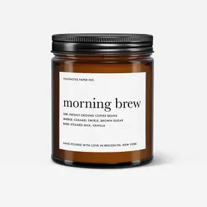 Morning Brew Glass Jar Candle | Coffee, caramel, vanilla - coffee Scent, cozy Aroma, home Decor, luxury Fragrance, perfect for any room candles
