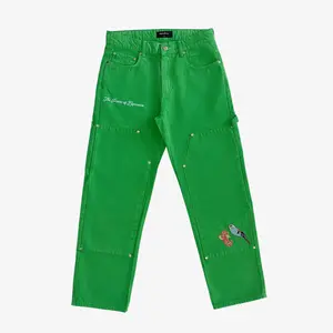 EMBROIDERED CARPENTER DENIM - GREEN