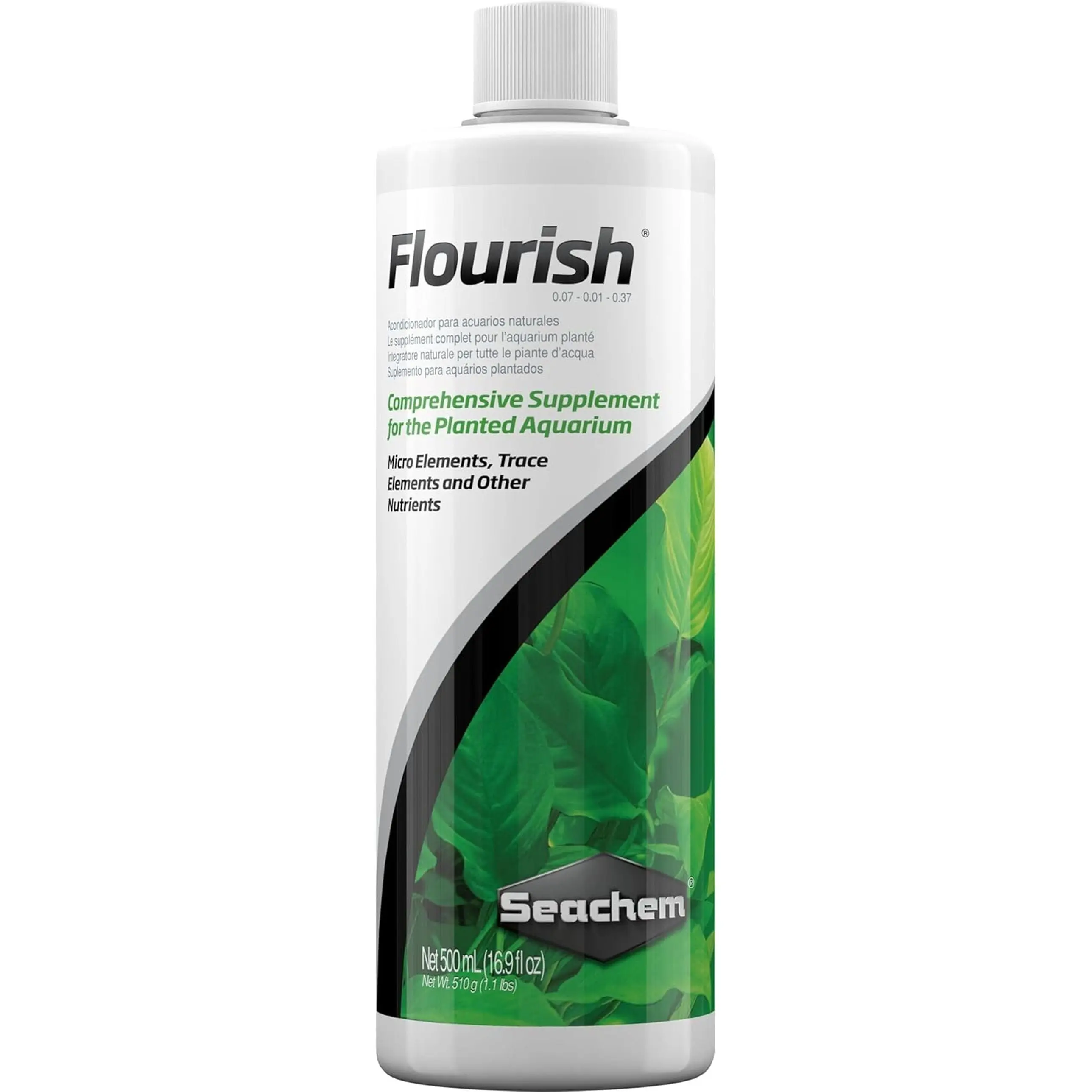 Flourish Freshwater Aquarium Comprehensive Plant Supplement, 500 ML Fish & Aquatic Water Treatment Supplies, 1 Capful Dosage, Rich Assortment of Elements, Trace Elements for Aquatic Environment Thriving & Safe for Invertebrates