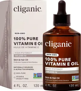 Cliganic Pure Vitamin E Oil for Skin, Scars, Hair & Face - 30,000 IU, Non-GMO Verified | Natural D-Alpha Tocopherol