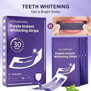 Purple Teeth Whitening Strips,28 PCS Whitening Sessions,Purple Tooth Whitening, Tooth Stain Treatment, Combining Whitening and Colour Correction,Peroxide-Free whiten