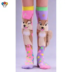 HER-Girls Kids Knee High 3D Crazy Socks Funny Wacky Mismatched Socks for Crazy Sock Day Novelty Gifts Fashionable Colorful Socks