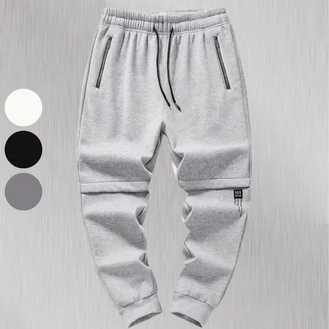 Men's Cuffed Jogger Pants - Cuffed Sweatpants, Polyester Material, Easy Elastic Waist, Relaxed Fit, Multiple Pockets, for Daily & Light Outdoor Activities