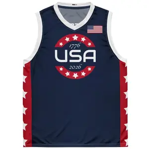 Navy Blue USA 250th Anniversary America #76 PopFelix Designer Unisex Basketball Jersey