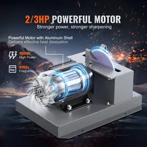 500W Lawn Mower Blade Sharpener with 7" Ceramic Wheel