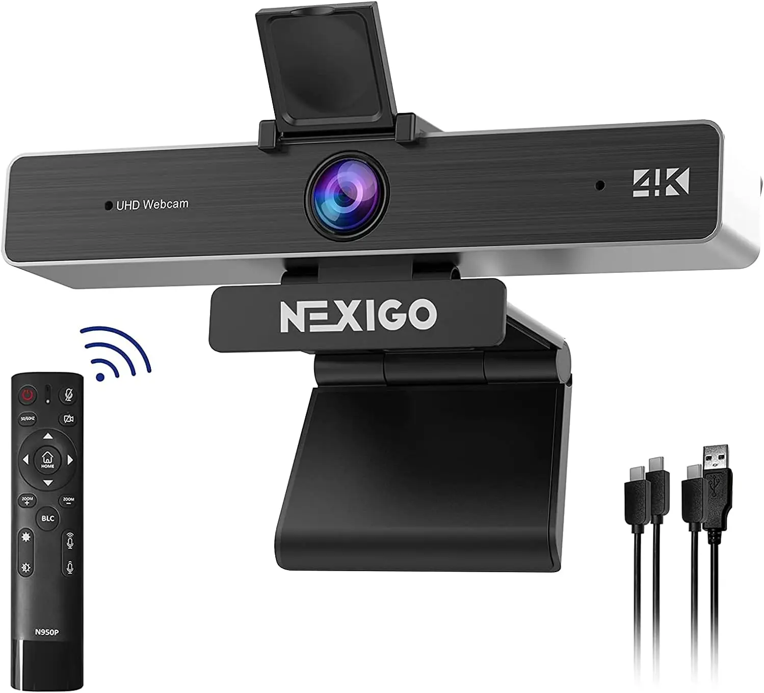 NexiGo Zoom Certified, N950P 4K Zoomable Webcam with Remote Control, Sony_Starvis Sensor, 5X Digital Zoom
