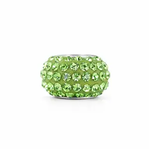 Sterling Silver Light Green Swarovski Crystal Bead Charm