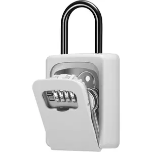 Lock Box, Large Key Lock Box Resettable Combination Code Lockbox, Portable Wall Mount Lockbox  Safe Box for Outside Outdoor Home Office Door Handle House Key,  (1 Pack)