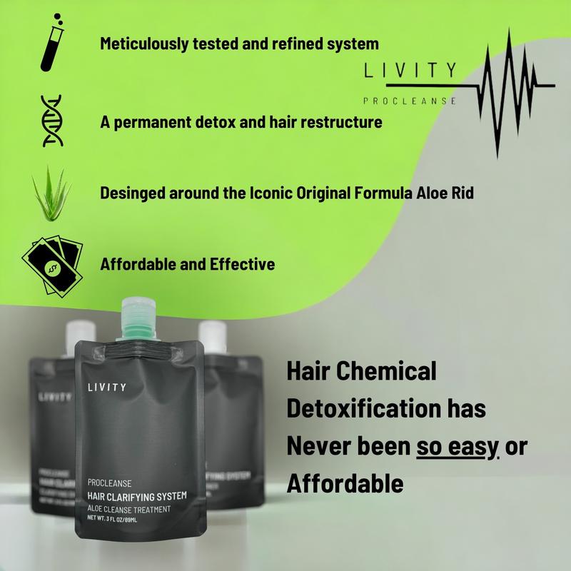 Livity Procleanse Hair Clarification System - Clarifying Shampoo, Aloe Cleanse Treatment, Deep Conditioner Cleansing - Haircare Detox - Macujo Method Replacement -