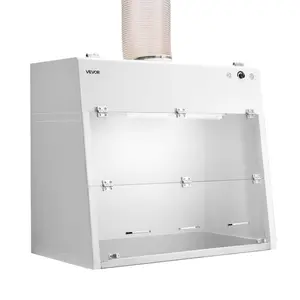 VEVOR Ducted Fume Hood, 19.69x 41.54x 27.56 inch Working Area, Lab Fume Hood with LED Light and G1 Pre-Filter, Exhaust Equipment for Laboratory Fume Control and Pharmaceutical Compounding, White