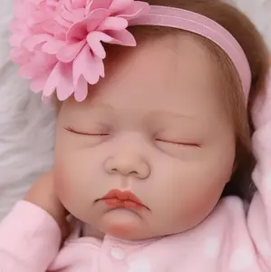 22 Inch Realistic Sleeping Reborn Baby Doll, Lifelike Newborn Girl Doll With Soft Body, Pacifier & Bottle, Handmade Real Life Baby Doll, Perfect Gift For Kids