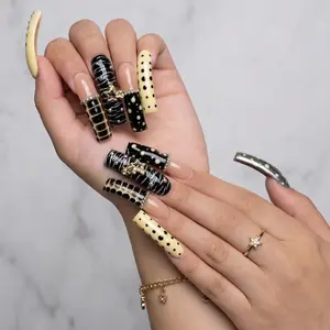 AVIARA  LONG  Square  10pcs Handmade Acrylic  Y2K Press On Nails Luxious Salon Quality Fake Nail detachable nails