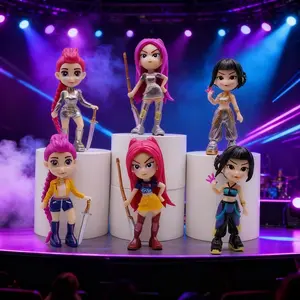 Q Version Hunter Girl Tiger Star Figure Series, Collectible Toy Doll Model, Desktop Decoration, Anime Character Figurine, Collectible Items