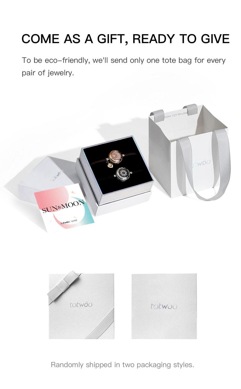 【emotional smart jewelry】totwoo Long Distance Touch Bracelets with Sun&Moon Functional Love Connect Gift For Boyfriend or Girlfriend or your Family