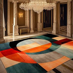colorful abstract pattern area rug, 1 count non-slip washable floor mat, decorative carpet for home living room bedroom hotel dormitory,  home decor