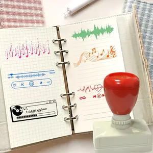 Music Melody Stamps, Wave/note/heartbeats/player Patterns, Square Press-On Reward Stamps, Journal Album Collage Decorative Stamps