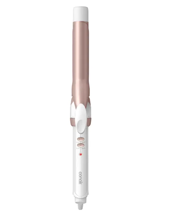 Conair Curling Iron, Double Ceramic, 1" Barrel, White/Rose Gold | Hair curler and hair waver for medium to long hair with 30 heat settings, built-in heat protection, a cool tip, and auto off