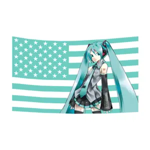 Hatsune flag 3*5FT Durable Polyester Banner with Grommets for College Dormitory Bedroom and Outdoor Party Decoration