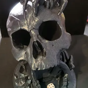3D-printed Large Skull for display or rolling dice