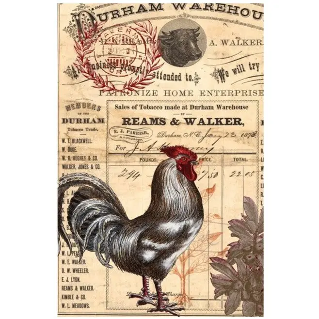 Red Rooster Decoupage Paper - Roycycled Treasures