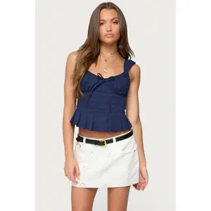 Tammie Pleated Poplin Top