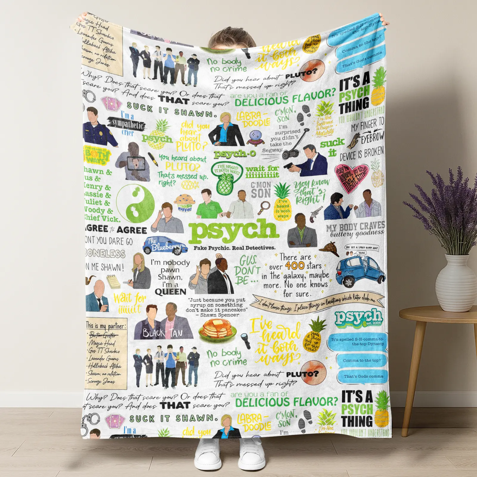 Psyyych TV Show Collage Blanket – Retro Fan Art Design Featuring Iconic ...