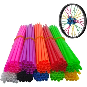 180 count Spoke  Spoke Covers Plastic  Wheels Decorations Dirt  Rim Wraps Protector,10 Colors Bicycle Spoke Covers for Motocross  Bicycle  Accessories