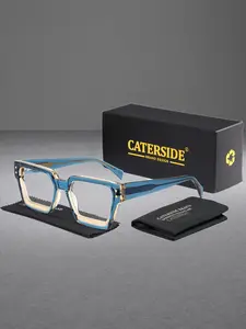 CATERSIDE 1 Pair Fashion Thick-Frame Square Glasses，Anti-Blue Light Acetate Glasses Frame,  Lightweight Comfortable Design, Unisex for Outdoor Cycling Travel Music Festivals Street Photography