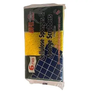UFO Brand Cellulose Sponges & Sponge Scrubbers 6 Pack for Effective Cleaning
