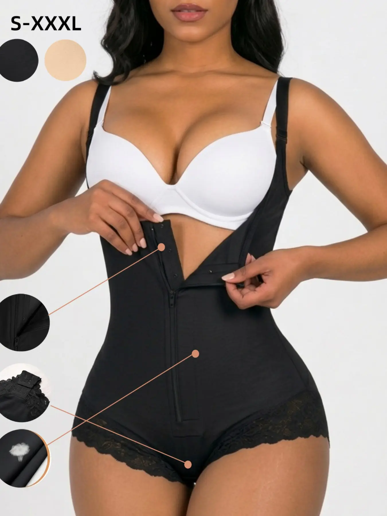 Colombian Faja Sin Costuras Sshapewear for Women,  Cremallera Girdle Levanta Glúteos & Waist Trainer Shaper, Butt Lifter Tummy Control, Stei Daus Waist Trainer,Baddie Tummy Fflattering Outfit, Underwear