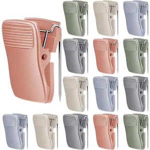 Cubicle Clips Fabric Panel Cubicle Accessories Fabric Partition Panel Hooks for Messages Notes Memos Office Photos Wall Clips, Morandi Color 15 Pcs