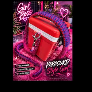 Girl Boss Paracord Style Girl Handmade Red Cooler with Unique Design and Durable Lightweight Features