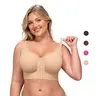 SHAPELLX Women's Wireless Push-Up Front-Closure Seamless Bra - Fit, Full Coverage, Knitting Fabric, Everyday T-Shirt Underwear for Women